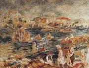 Pierre Renoir The Beach at Guernsey Sweden oil painting artist